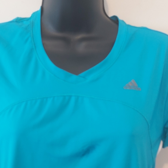 ADIDAS | Women's ClimaCool Top Blue White Size Medium - Picture 2 of 7